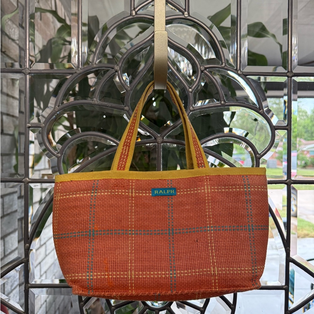 Polo‎ Ralph Lauren Mini Orange Plaid Tote